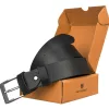  Pánsky kožený opasok Peterson 042268 PUR BLACK