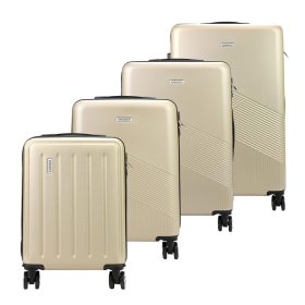    Gregorio champagne farba ABS 4-dielna súprava tvrdostenných kufrov 53/55/67/77 cm