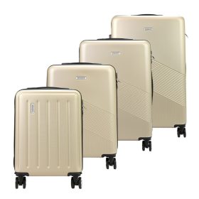    Gregorio champagne farba ABS 4-dielna súprava tvrdostenných kufrov 53/55/67/77 cm