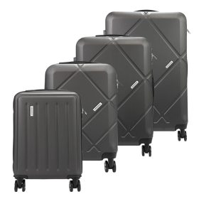    Gregorio antracitový ABS tvrdostenný kufor set 4 ks 53/55/67/77 cm