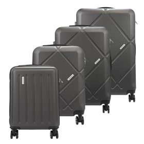    Gregorio antracitový ABS tvrdostenný kufor set 4 ks 53/55/67/77 cm