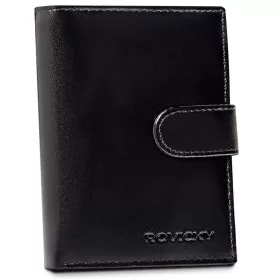    Rovicky R-RM-10L-GCL čierna pánska kožená peňaženka 10 x 13 x 3 cm