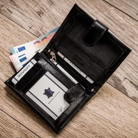    Rovicky R-RM-10L-GCL čierna pánska kožená peňaženka 10 x 13 x 3 cm