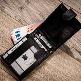  Rovicky R-RM-11L-GCL čierna pánska kožená peňaženka