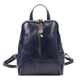    Florence 2001 tmavomodrý dámsky batoh z hovädzej kože 29 x 33 x 12 cm