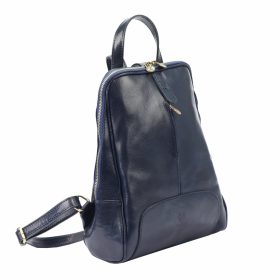    Florence 2001 tmavomodrý dámsky batoh z hovädzej kože 29 x 33 x 12 cm