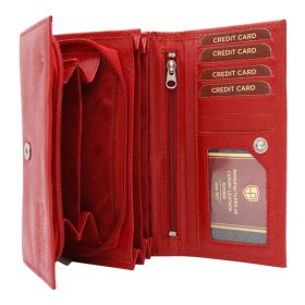    Peterson PTN RD-07-GCLS červená dámska peňaženka z hovädzej kože