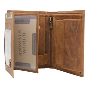    Pánska kožená peňaženka z loveckej kože Wild ANIMALS N4 s potlačou hlavy jeleňa