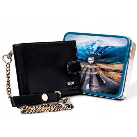    Pánska peňaženka z hovädzej kože Peterson PTN 304ZŁ 2-1-1 čierna