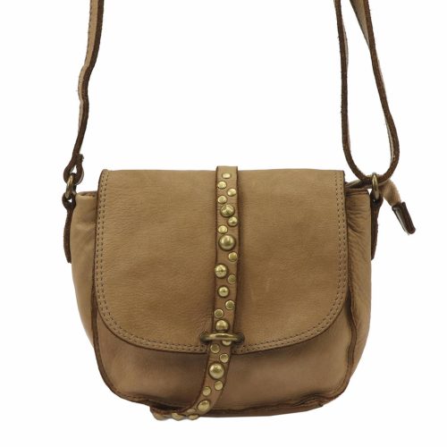 VS 002 taupe női bőr váltáska, oldaltáska 24 x 18 x 11 cm