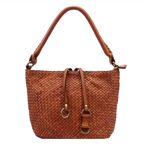  Dámska kožená kabelka VS 008 hnedej farby 29 x 20 x 14 cm