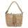  Dámska kožená kabelka VS 008 krémovej farby, crossbody 29 x 20 x 14 cm