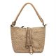  Dámska kožená kabelka VS 008 krémovej farby, crossbody 29 x 20 x 14 cm