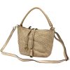  Dámska kožená kabelka VS 008 krémovej farby, crossbody 29 x 20 x 14 cm