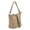  Dámska kožená kabelka VS 008 krémovej farby, crossbody 29 x 20 x 14 cm
