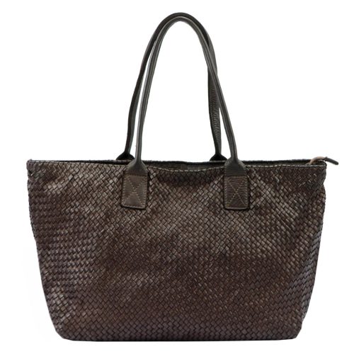  Dámska kožená kabelka cez rameno VS 010 hnedá 46 x 28 x 15 cm