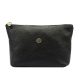  Gregorio COSMETICS-005 čierna dámska kožená kozmetická taštička 21 x 13 x 8 cm