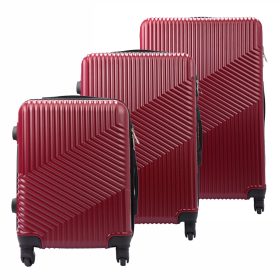  Pierre Cardin bordový abs 3-dielny set kufrov 55/65/75 cm
