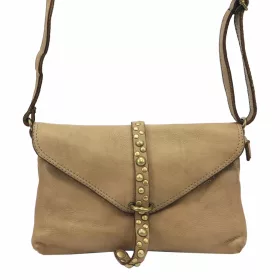  VS 013 taupe dámska kožená kabelka 28 x 17 x 6 cm
