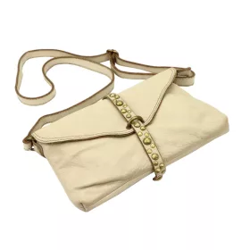    Dámska kožená kabelka cez rameno VS 013 béžovej farby 28 x 17 x 6 cm