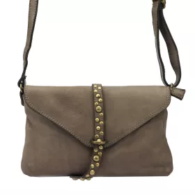    Dámska kožená kabelka cez rameno VS 013 v béžovej farbe, crossbody, 28 x 17 x 6 cm