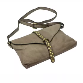    Dámska kožená kabelka cez rameno VS 013 v béžovej farbe, crossbody, 28 x 17 x 6 cm
