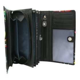    Dámska kožená peňaženka Rovicky R-N22-ART-18 s farebným kvetinovým vzorom 18 x 8,5 x 3,5 cm