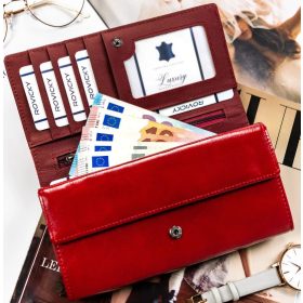    Dámska kožená peňaženka Cavaldi červená 16,5 × 9,5 cm, RFID