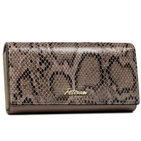    Kožená peňaženka Peterson PTN SM-411 z lieskovoorieškovej kože 18 x 9 x 2 cm