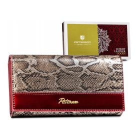    Peterson PTN BS-411 SNAKE-2 červená hovädzia koža dámska peňaženka 17,5x9,5x3 cm