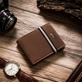    Peterson PTN 304E H hnedá pánska kožená peňaženka 12 x 9,5 x 2,5 cm