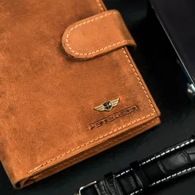    Peterson PTN 339Z 2-1-5 hnedá pánska kožená peňaženka 12,5 x 9,5 x 2 cm