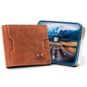    Peterson PTN N78 2-1-5 hnedá pánska kožená peňaženka 11 x 8,5 x 2 cm
