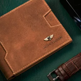    Peterson PTN N79 2-1-5 hnedá pánska kožená peňaženka 8,5 x 2 cm