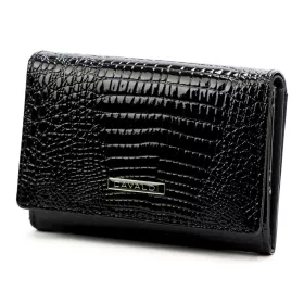    Cavaldi H30-1-RS9 čierna kožená dámska kožená peňaženka 12,5 x 9,5 cm