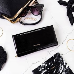    Peterson PTN 42100-SH čierna dámska kožená peňaženka 19,5 x 10 x 3,5 cm