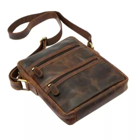    Pánska kožená crossbody kabelka Andreas H2029 hnedej farby 23 x 27 x 5 cm