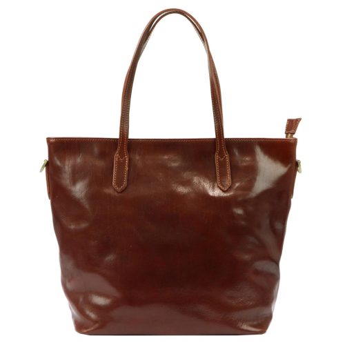  Dámska kožená taška cez rameno Marco hnedá, shopper 42 x 33 x 15 cm