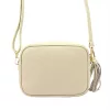  Dámska kožená kabelka cez rameno, crossbody, béžová Luka 20-040, rozmery 21 x 15,5 x 8 cm