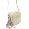  Dámska kožená kabelka cez rameno, crossbody, béžová Luka 20-040, rozmery 21 x 15,5 x 8 cm