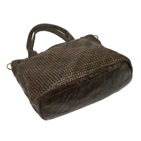    Dámska kožená kabelka cez rameno VS 014 hnedá 39 x 30 x 15 cm
