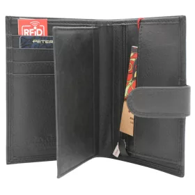    Peterson MR-07L-CN čierna pánska kožená peňaženka 9,5 x 13,5 x 2 cm