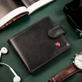    Peterson MR-12L-CN čierna pánska kožená peňaženka 12,5 x 9,5 x 2 cm