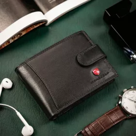    Peterson MR-13L-CN čierna pánska kožená peňaženka 11,5 x 9 x 2,5 cm