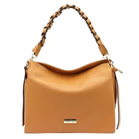   MiaMore 01-050 DOLLARO barna női bőr kézitáska 31 x 26 x 13 cm