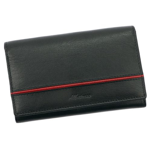  Dámska kožená peňaženka Albatross GN LW-M02 PIPE čierno-červená 15 x 9 x 3 cm