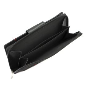    Dámska kožená peňaženka Albatross GN LW-L05 PIPE čierno-červená 10 x 18,5 x 2,8 cm