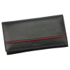  Dámska kožená peňaženka Albatross GN LW-L06 PIPE čierno-červená 18,5 x 9,5 x 2,8 cm