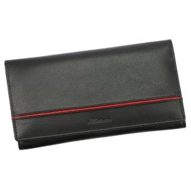    Dámska kožená peňaženka Albatross GN LW-L06 PIPE čierno-červená 18,5 x 9,5 x 2,8 cm