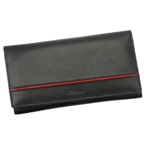  Dámska kožená peňaženka Albatross GN LW-L06 PIPE čierno-červená 18,5 x 9,5 x 2,8 cm
